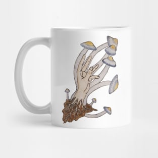 Hand with Mushrooms Mug